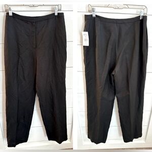 TAHARI Lined black woman linen classic core quiet luxury corpcore slack 12 NWT